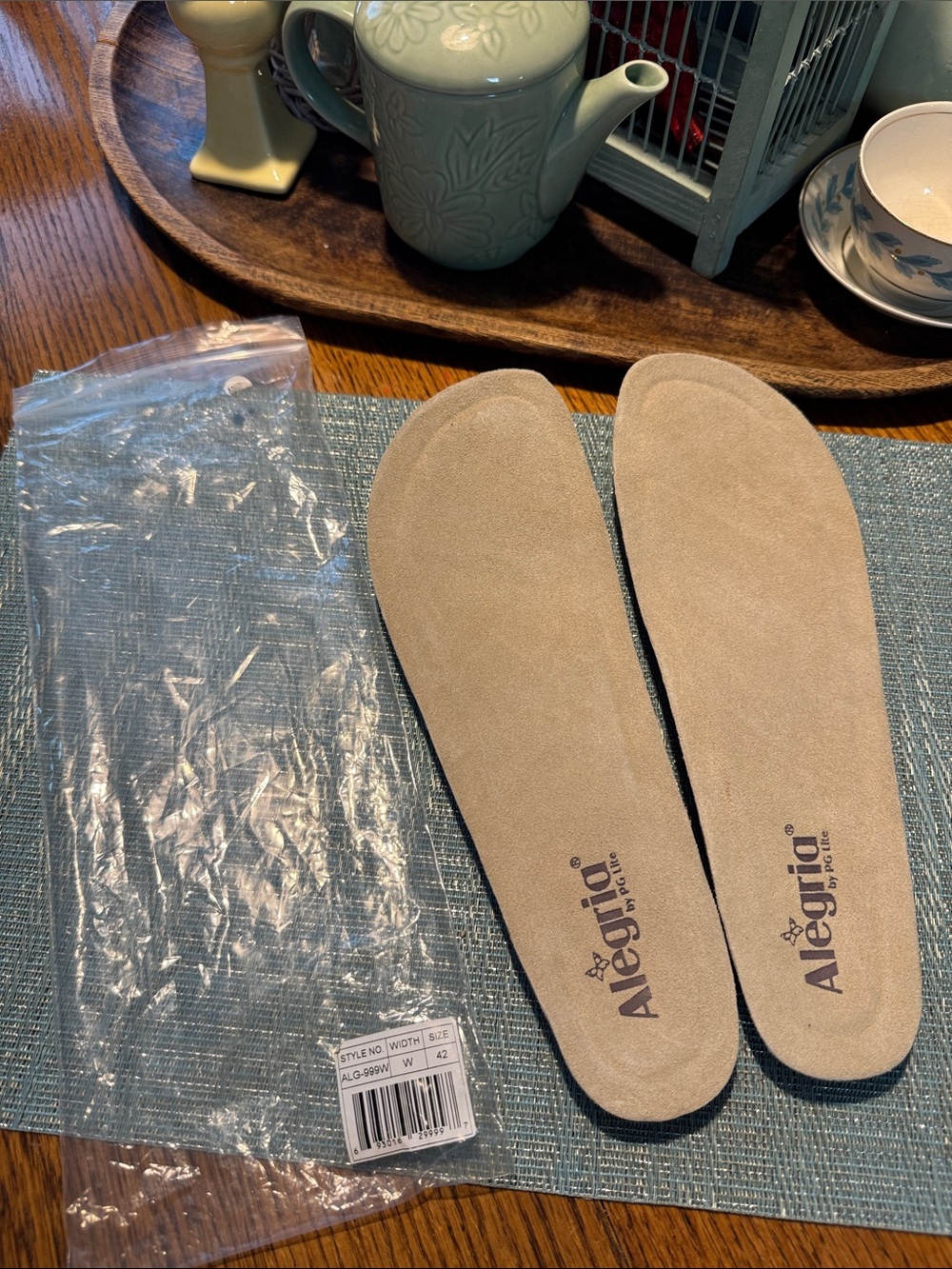 Alegria Womens Replacement Insoles - Tan Wide Width NEW - Size 42